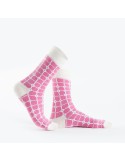 Pink checkered women\'s socks SD09 - Online store - Boutique